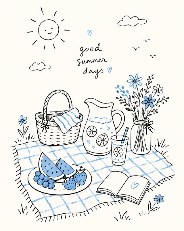 Simple Hand Drawn Doodle Cartoon Scenes