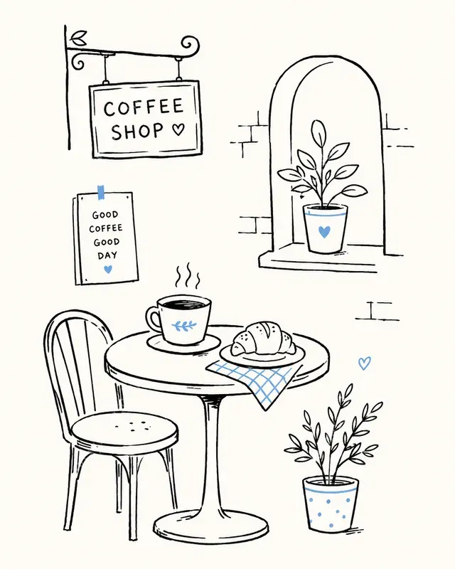 Simple Hand Drawn Doodle Cartoon Scenes