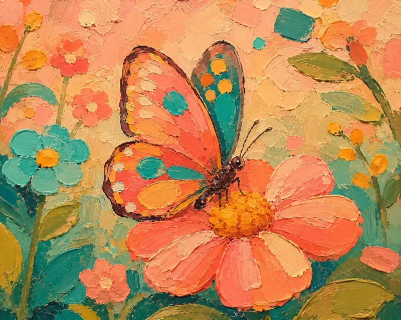 Warm Impasto Folk Art Style
