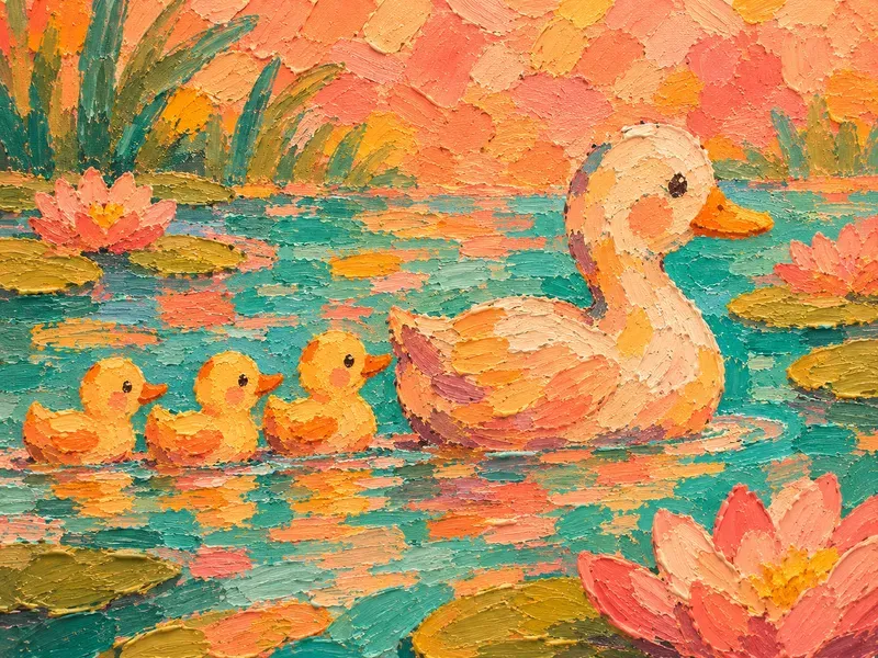 Warm Impasto Folk Art Style