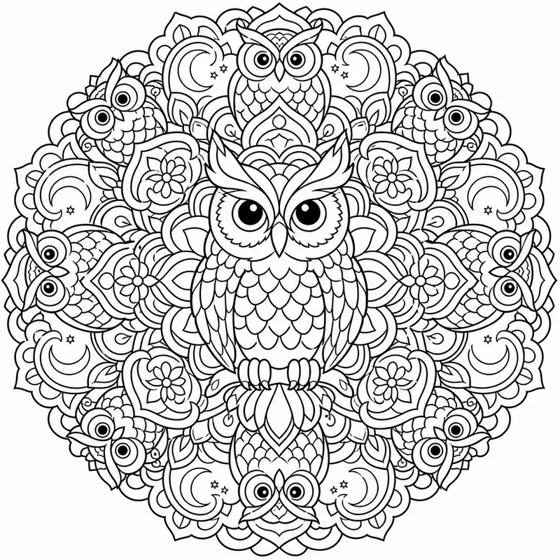 Animal Mandala Coloring Beginner Art