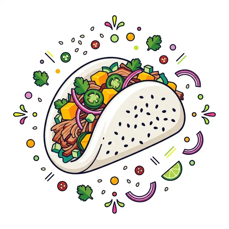 Modern Vector Fusion Street Food Icons