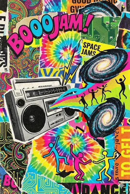 90s Grunge Halftone Collage Art