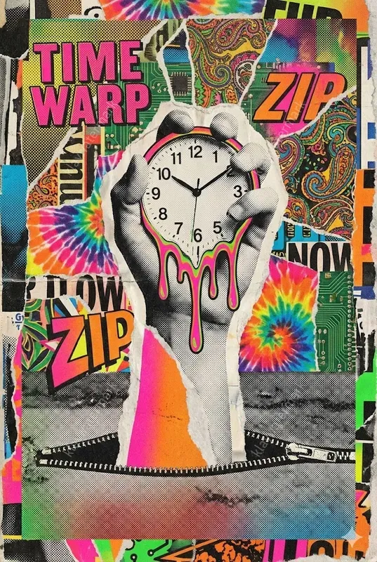 90s Grunge Halftone Collage Art