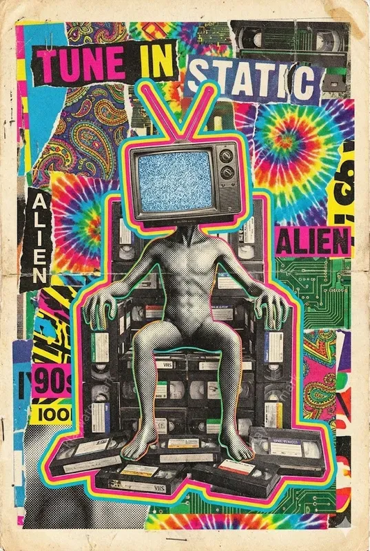 90s Grunge Halftone Collage Art