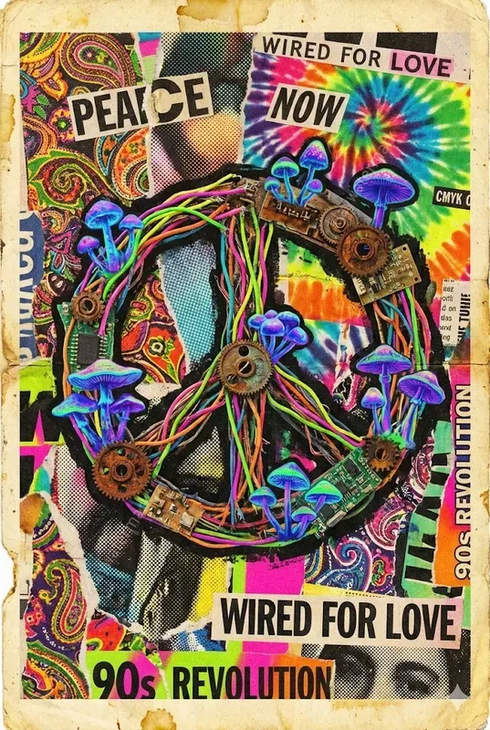 90s Grunge Halftone Collage Art