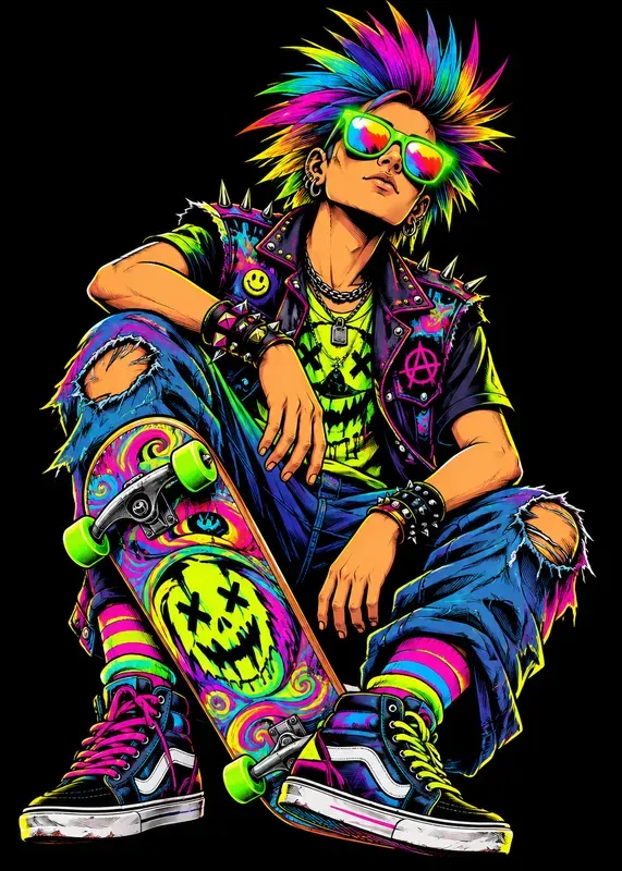 Psychedelic Neon Comic Characters Packs