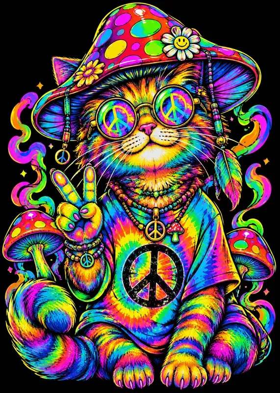 Psychedelic Neon Comic Characters Packs