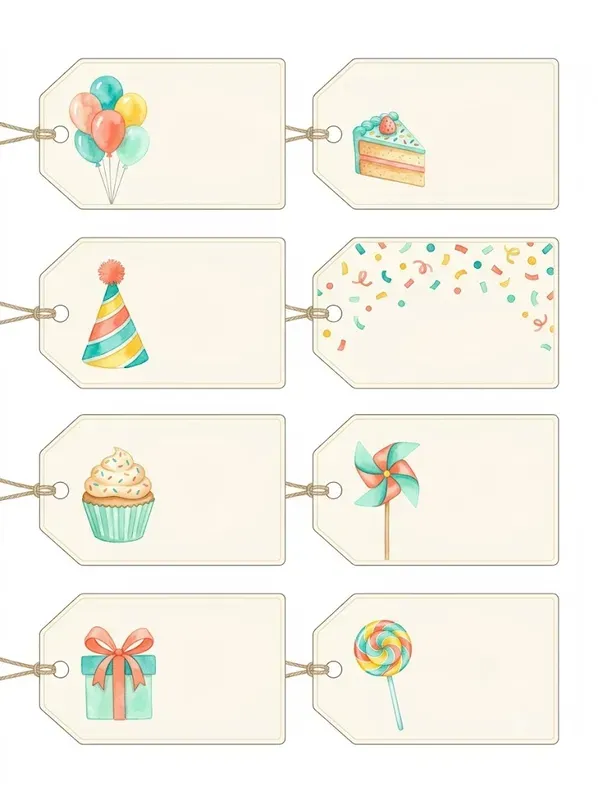 Watercolor Gift Tag Sheets