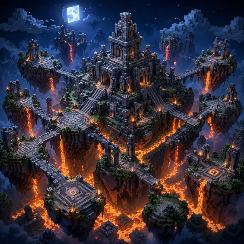 Voxel Art Blocky Arena Maps With Lava
