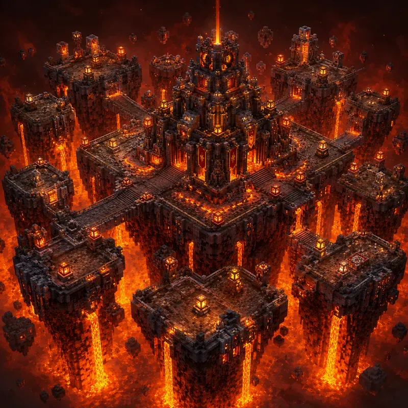 Voxel Art Blocky Arena Maps With Lava