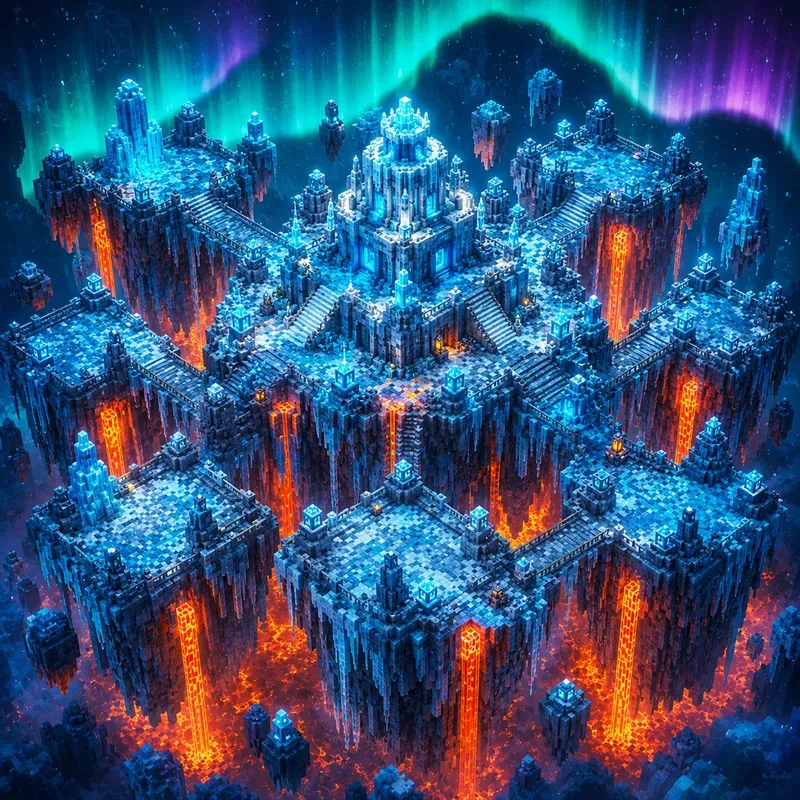 Voxel Art Blocky Arena Maps With Lava