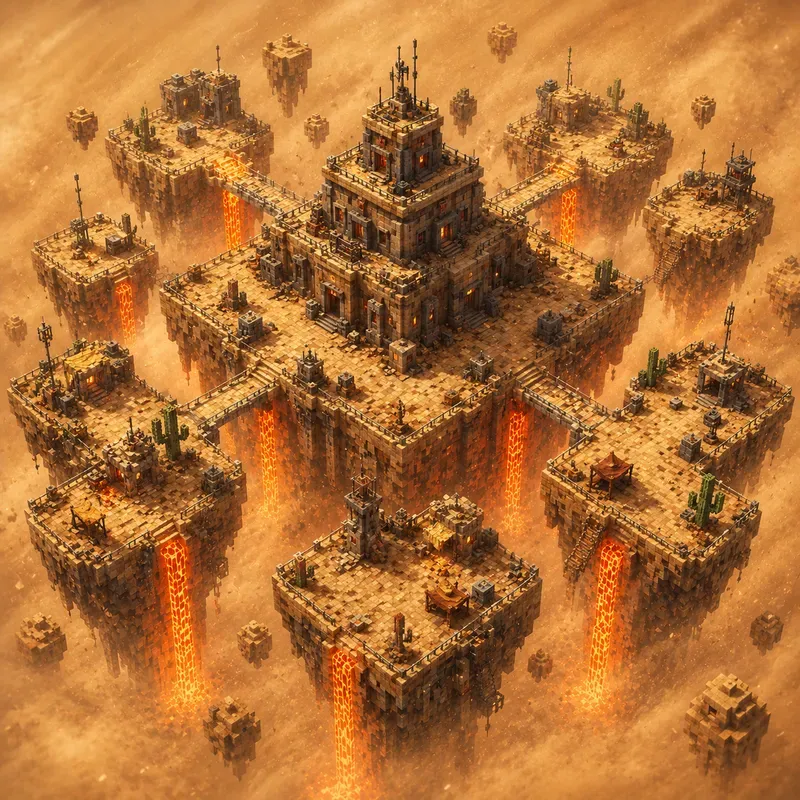 Voxel Art Blocky Arena Maps With Lava