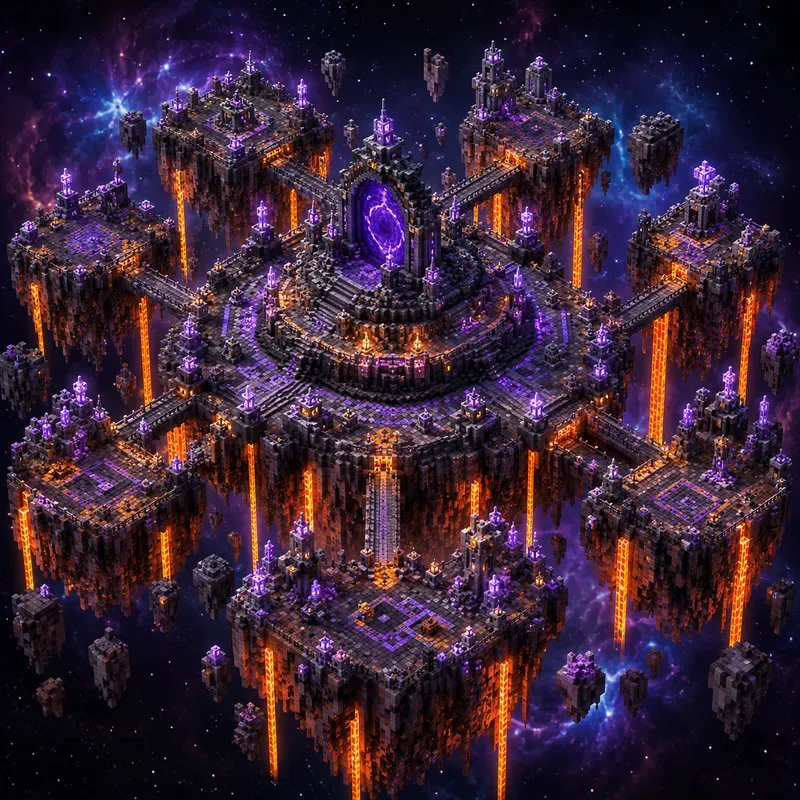 Voxel Art Blocky Arena Maps With Lava