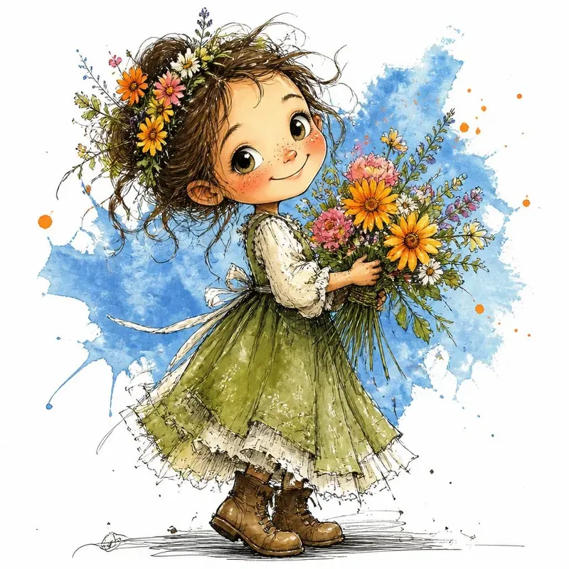 Whimsical Watercolor Sketch Art