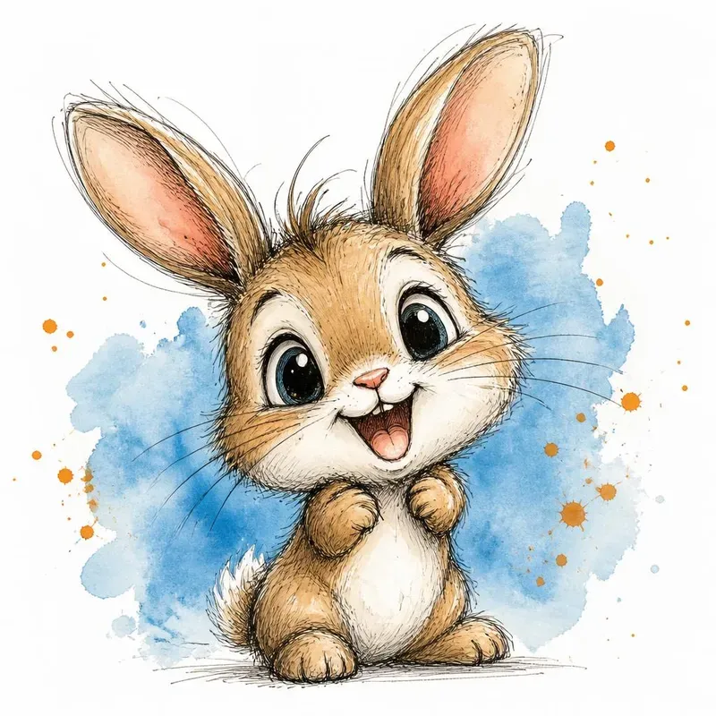 Whimsical Watercolor Sketch Art