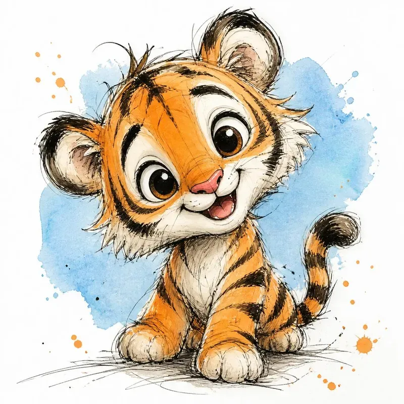 Whimsical Watercolor Sketch Art