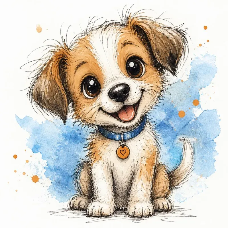 Whimsical Watercolor Sketch Art