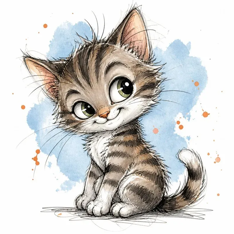 Whimsical Watercolor Sketch Art