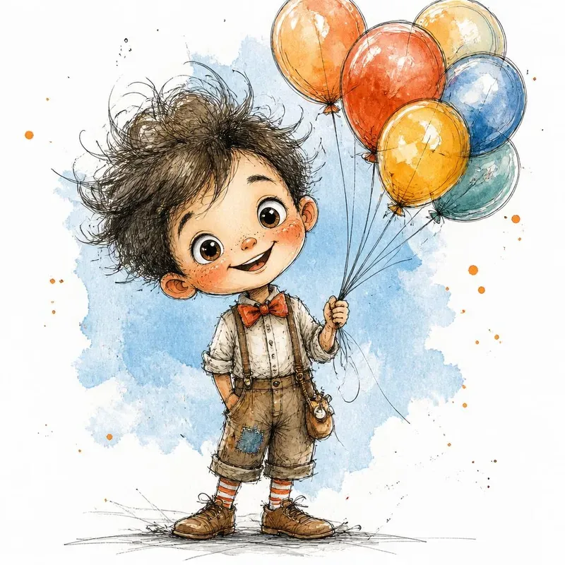 Whimsical Watercolor Sketch Art