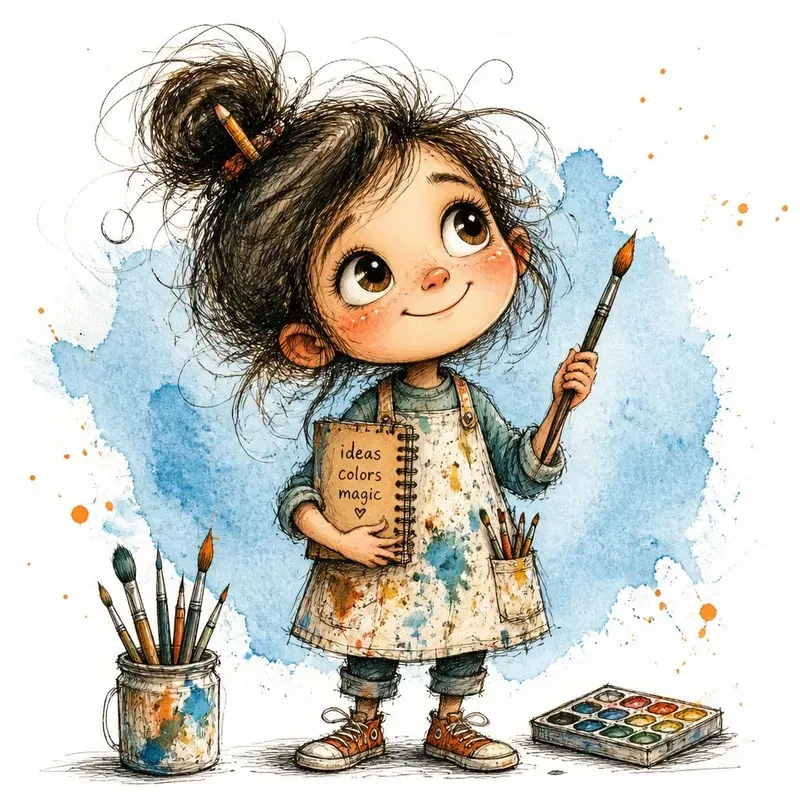 Whimsical Watercolor Sketch Art