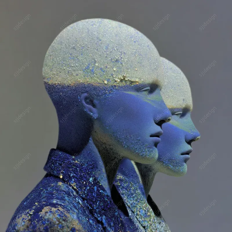 Blue Crystal Portrait Art