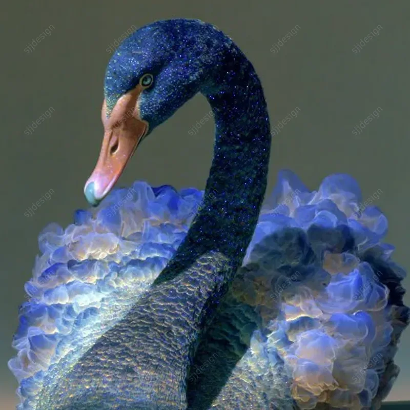 Blue Crystal Portrait Art