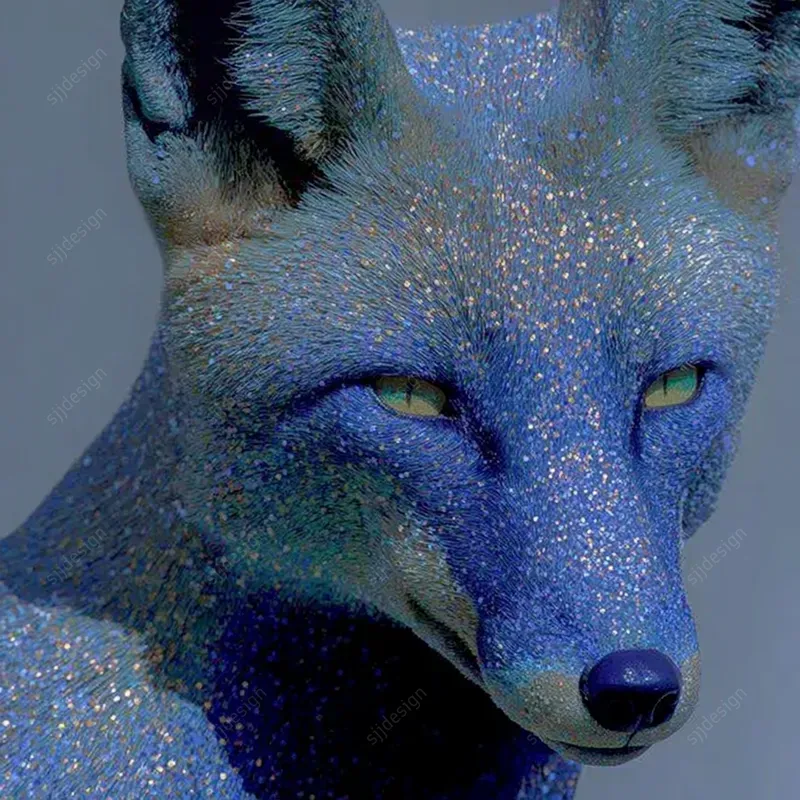 Blue Crystal Portrait Art