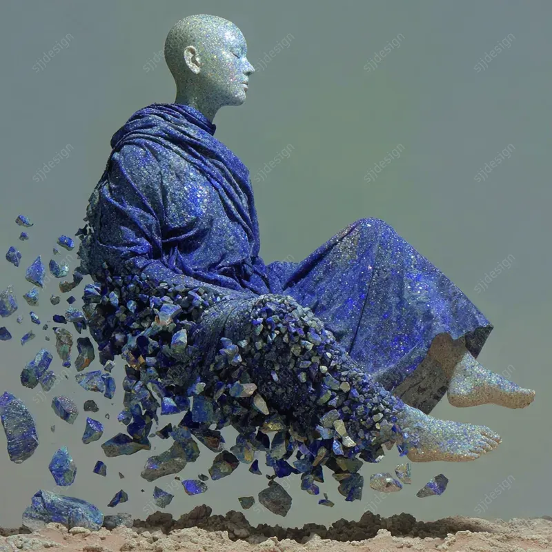 Blue Crystal Portrait Art