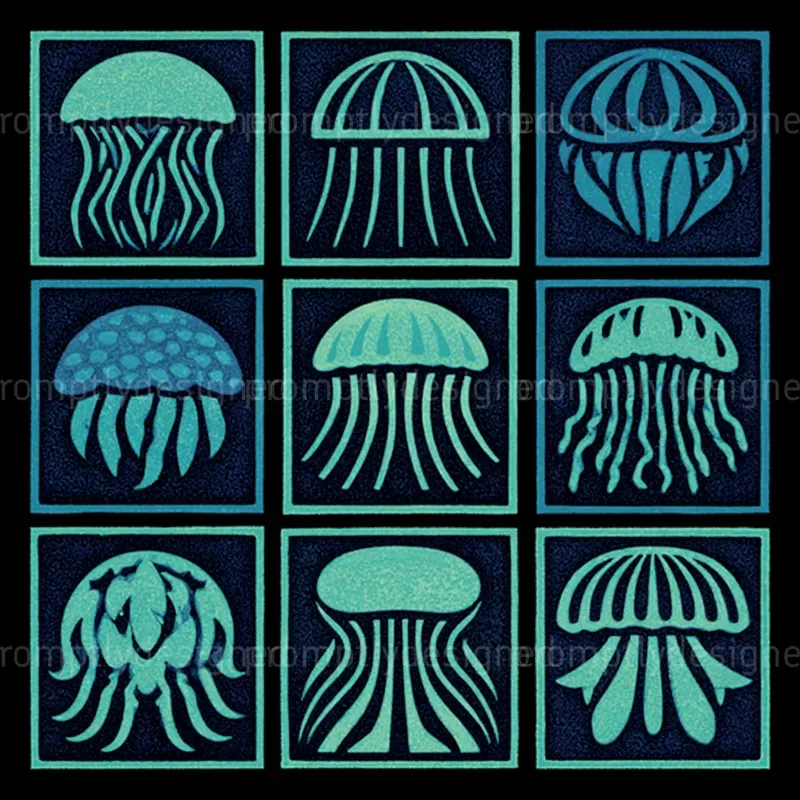 Summer Block Print Merch For Pod Designs