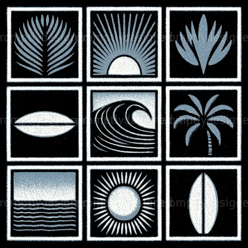 Summer Block Print Merch For Pod Designs