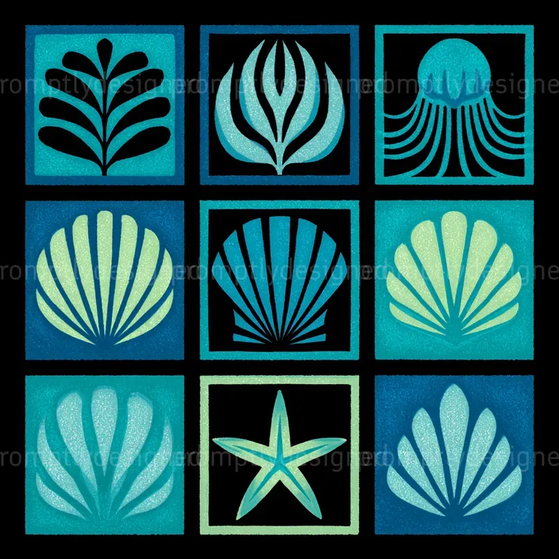 Summer Block Print Merch For Pod Designs