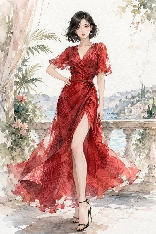 Watercolor Fashion Sketch Portraits