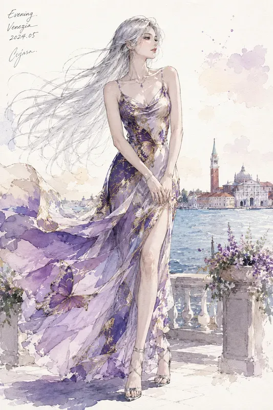 Watercolor Fashion Sketch Portraits