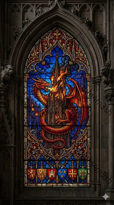 Dark Fantasy Stained Glass Panels