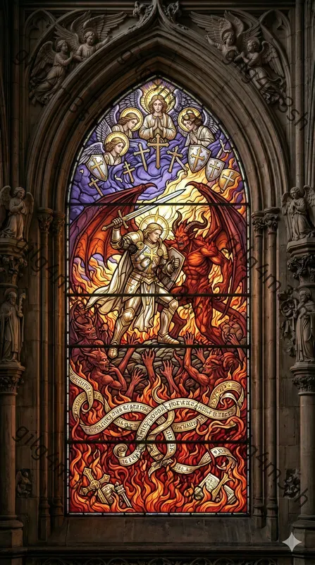 Dark Fantasy Stained Glass Panels