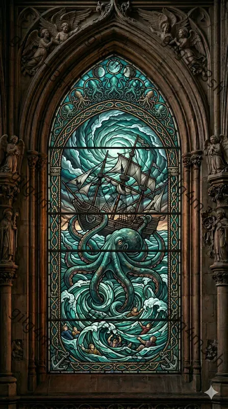 Dark Fantasy Stained Glass Panels