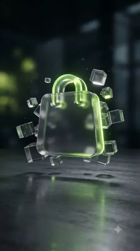 3D Glassmorphism Neon Floating Icons