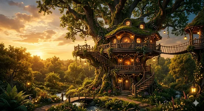 Enchanted Treehouse Architecture Art