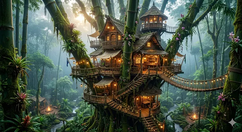 Enchanted Treehouse Architecture Art