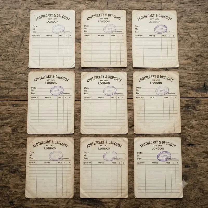 Vintage Receipt Ephemera Sheet Systems