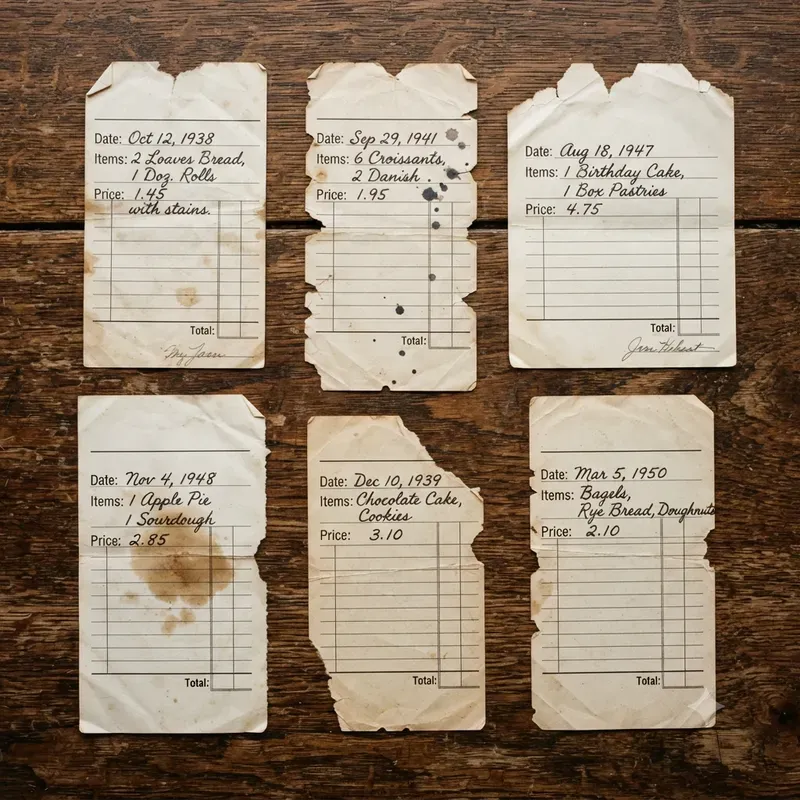 Vintage Receipt Ephemera Sheet Systems
