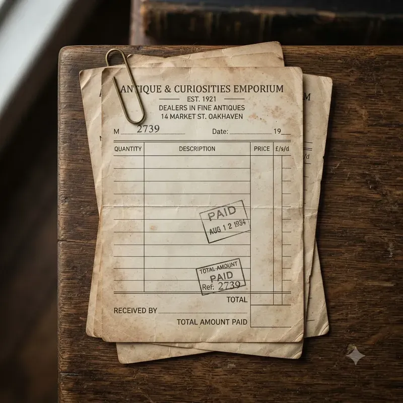 Vintage Receipt Ephemera Sheet Systems