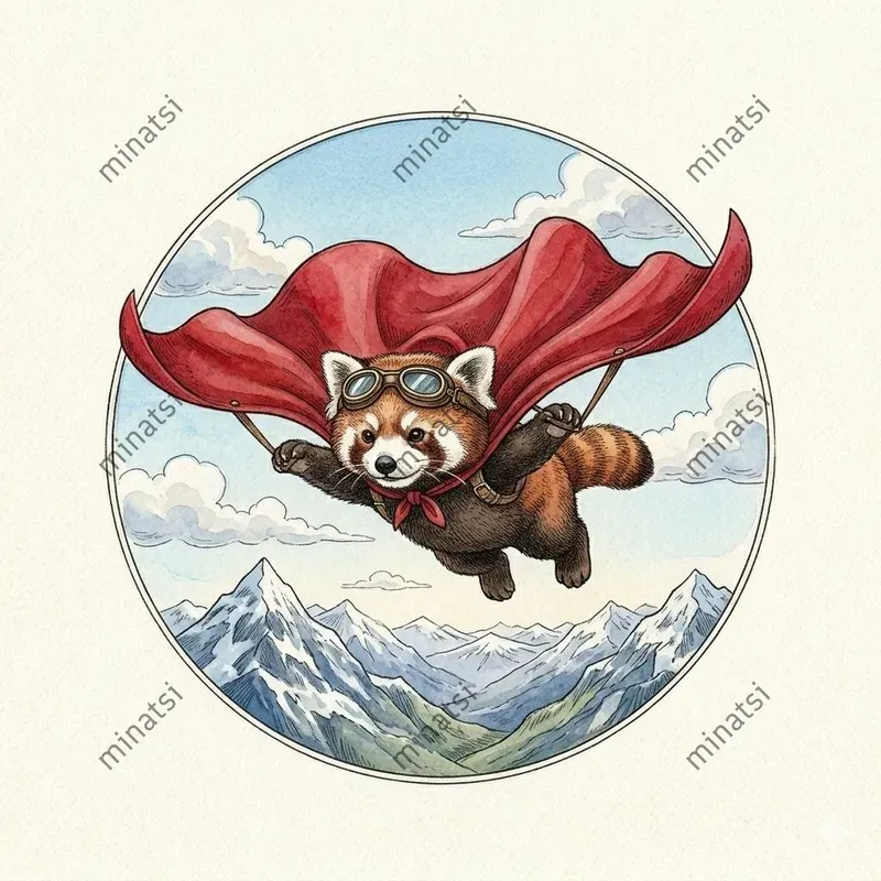 Watercolor Flying Animal Vignettes