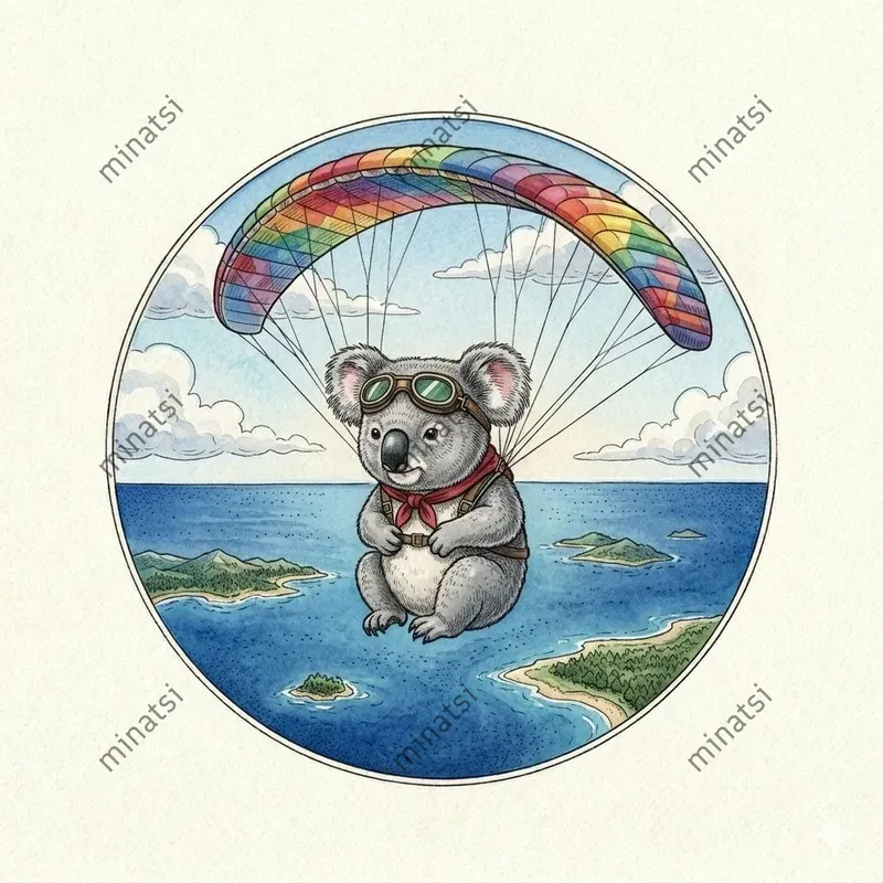 Watercolor Flying Animal Vignettes