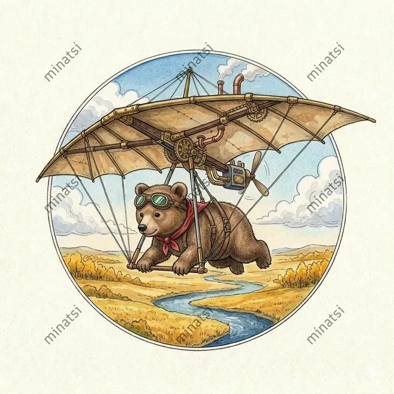 Watercolor Flying Animal Vignettes