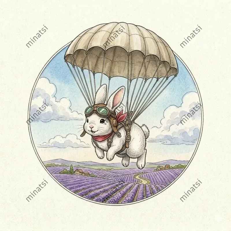 Watercolor Flying Animal Vignettes