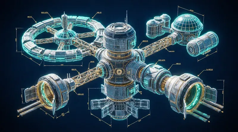 Cinematic Architectural Blueprints Neon
