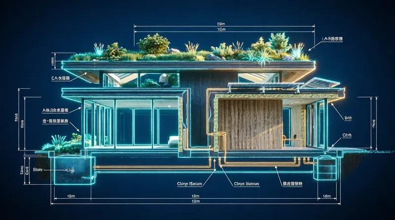 Cinematic Architectural Blueprints Neon