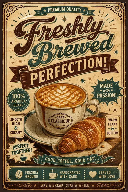 Retro Vintage Food Menu Posters